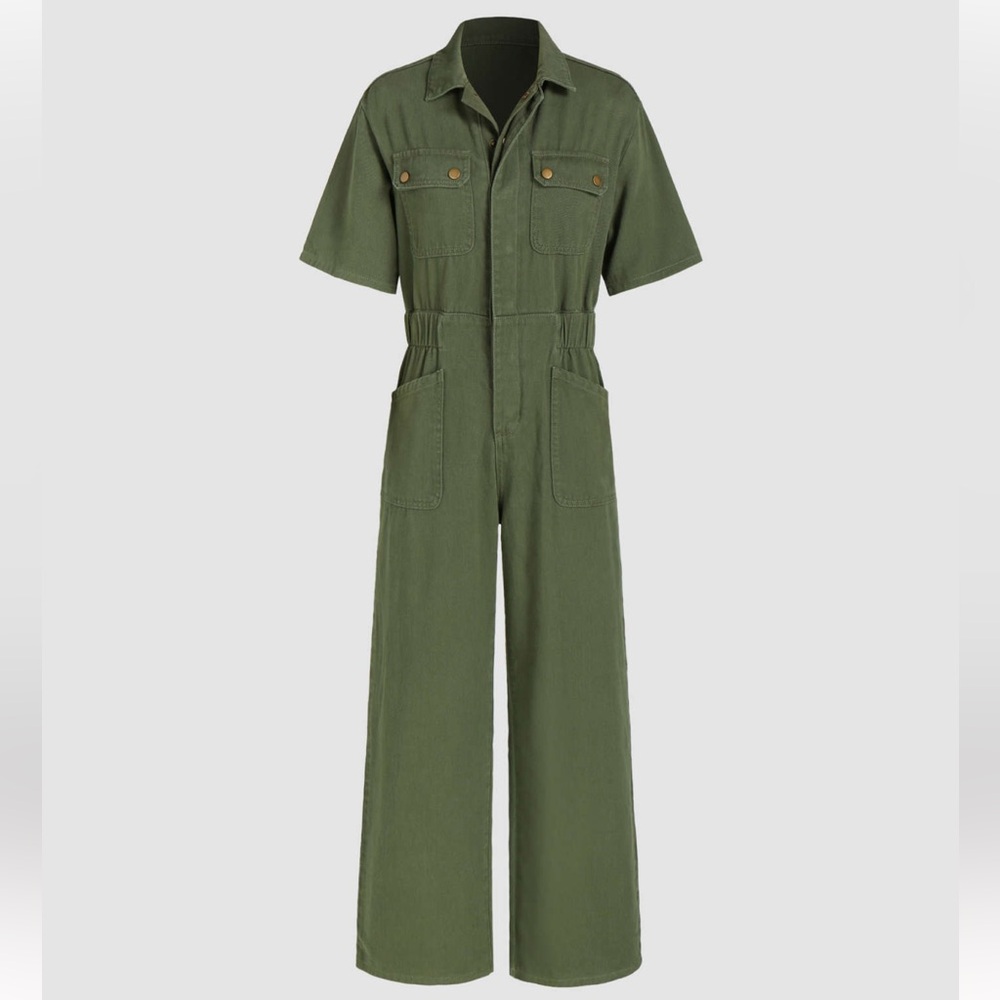 Olive Green Utility Jumpsuit